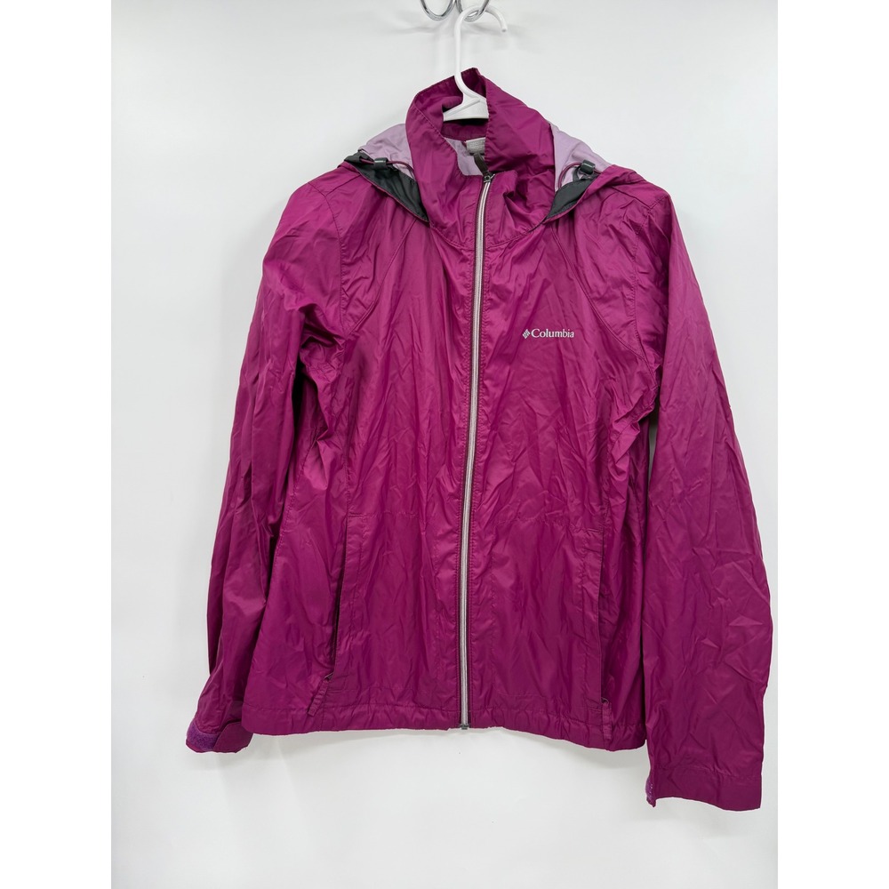 Columbia Medium Switchback III Jacket Womens Magenta Pink Rain Coat Hooded M